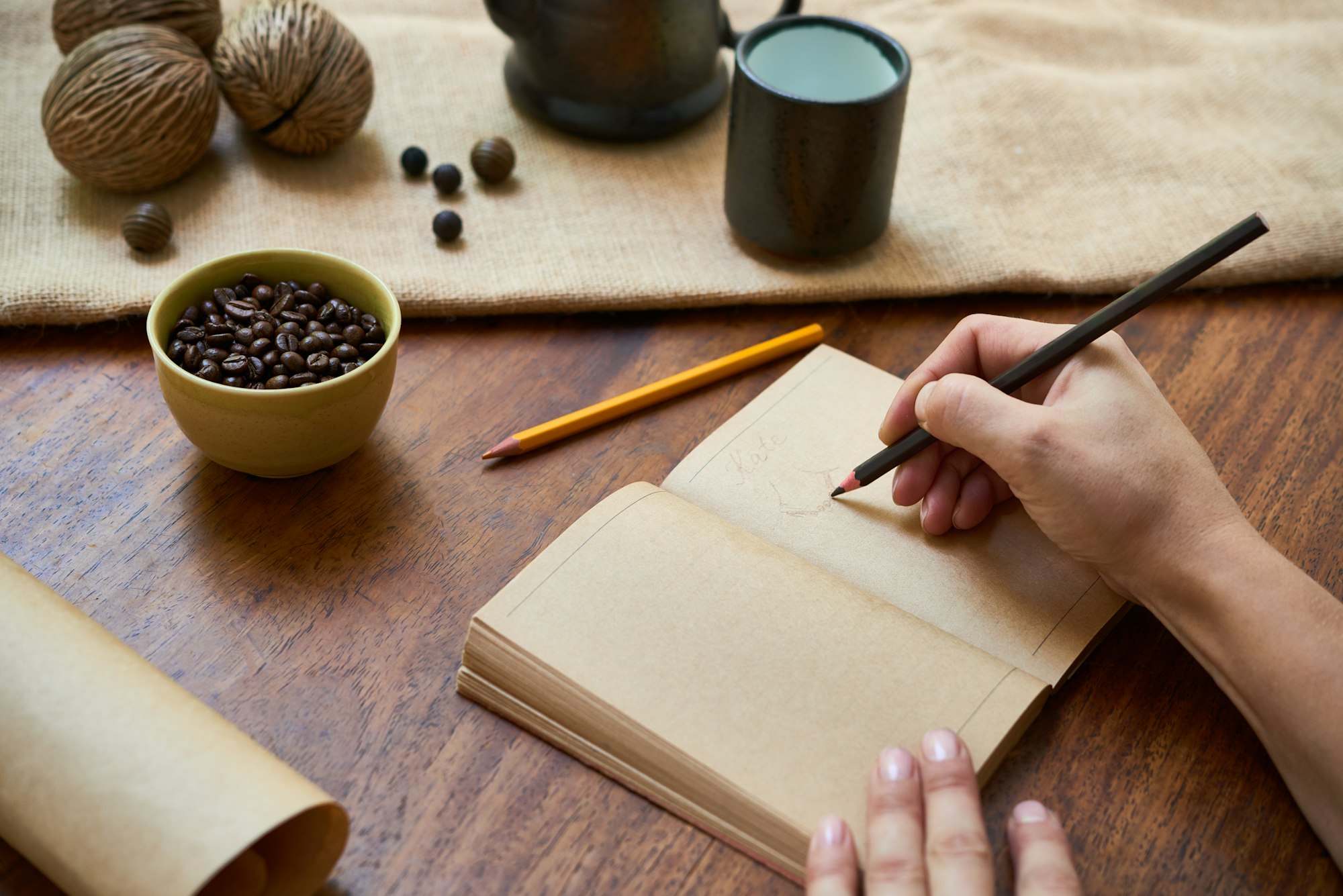 Woman drawing sketches